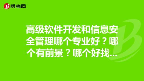 高级软件开发与信息安全管理专业对比分析 前景与就业
